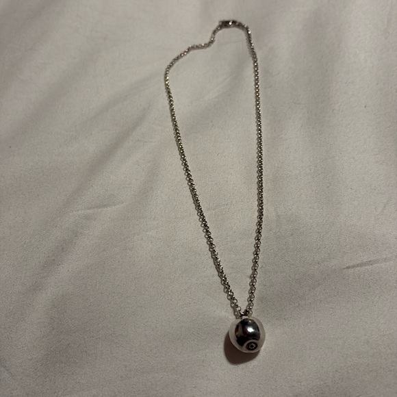 Custom silver and diamond necklace - Picture 1 of 4